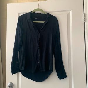 Quince Black Silk Blouse